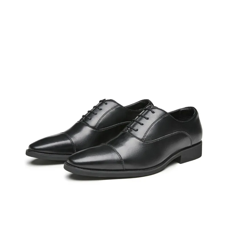 Kaltendin Vintage Business Casual Wedding Groomsmen Cow Leather Dress Shoes Men's-4
