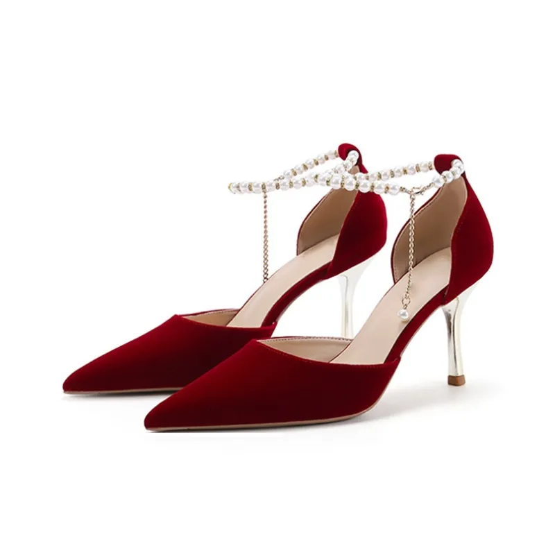 MCKP High Heels Women's Burgundy-1