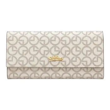GOLDLION PVC Wallet Women's Ecru/Coffee