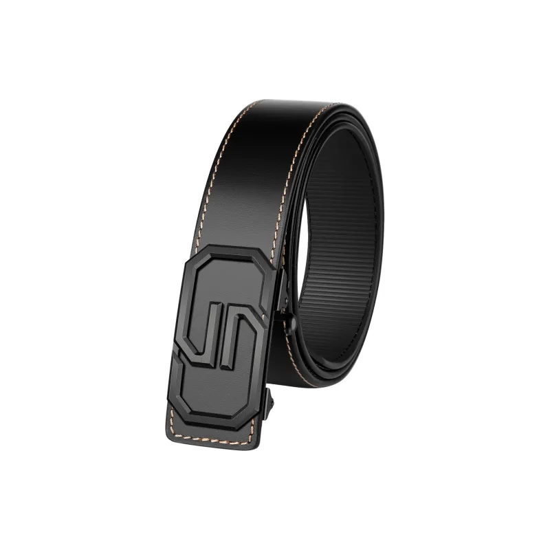 CATELLES Cowhide Stainless Steel Leather Belts Men's 3.5cm-0
