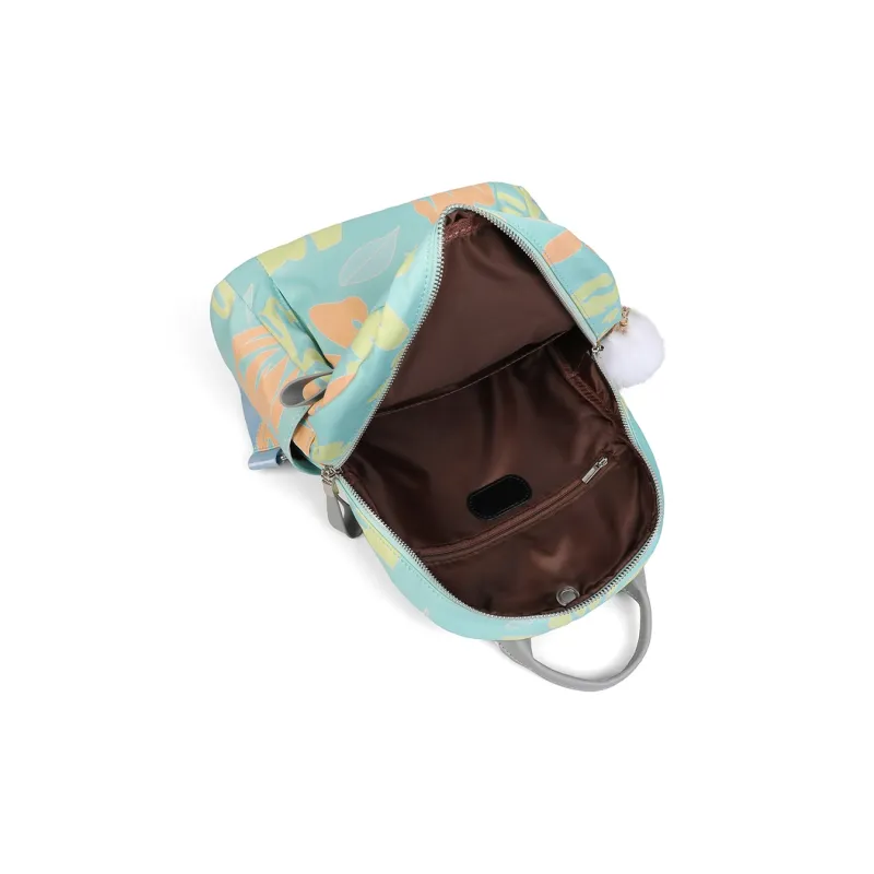 COMELY Fabric Backpack Regular Women's Floral Green-4