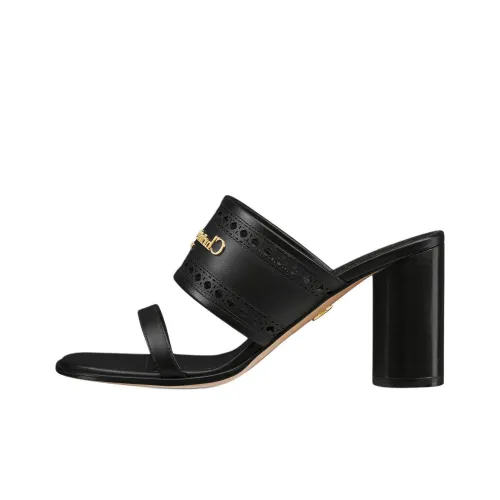 DIOR D Lane Slip Resistant Slide Slippers 8cm Women's Black