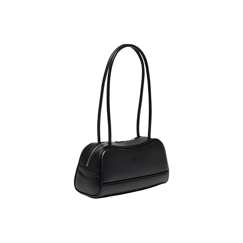 LACOSTE Cow Leather Handbag, Shoulder Bag Women's Black-1