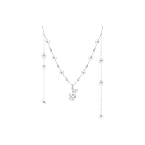 YVMIN 925 Sterling Silver 18K Gold, Cubic Zirconia Necklaces Unisex Silver