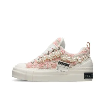 VESSEL Anti Slip And Wear Resistant Height Increasing Low Top Skateboard Shoes Unisex Pink White