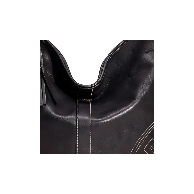 COACH Soho Leather Hobo Bag Handbag Shoulder Bag Large Size Women's Black-1