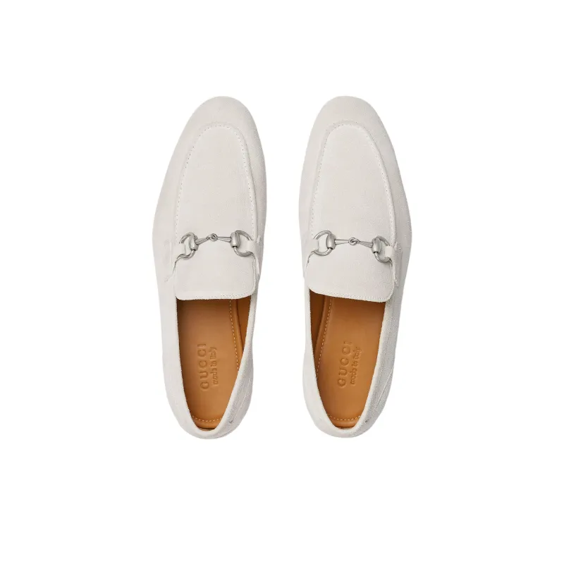 GUCCI Jordaan Loafers Men's Light Gray-4