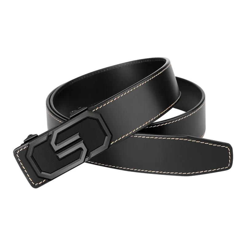 CATELLES Cowhide Stainless Steel Leather Belts Men's 3.5cm-2