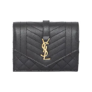 SAINT LAURENT Calfskin Wallet Women's Black