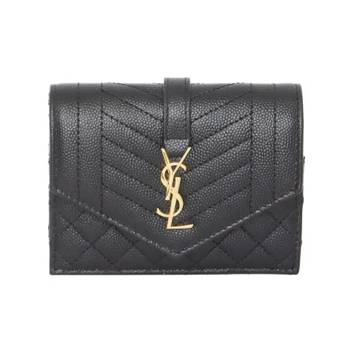 SAINT LAURENT Calfskin Wallet Women's Black