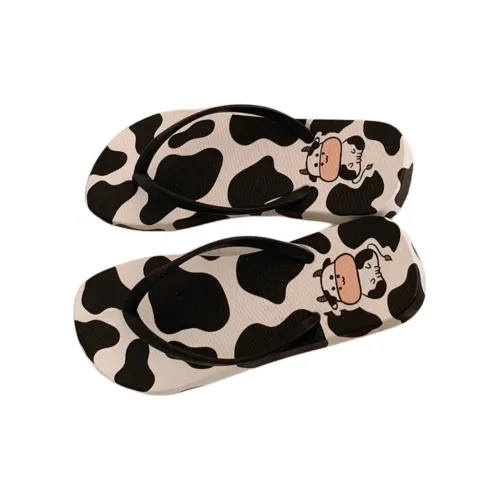 Thin Strips Slippers Unisex Black And White
