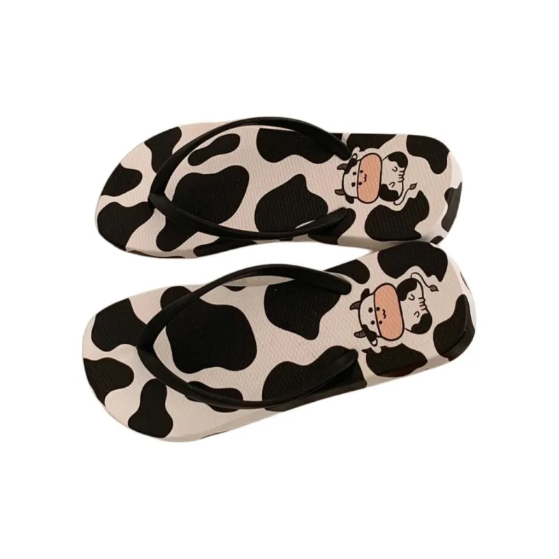 Thin Strips Slippers Unisex, Black White-0
