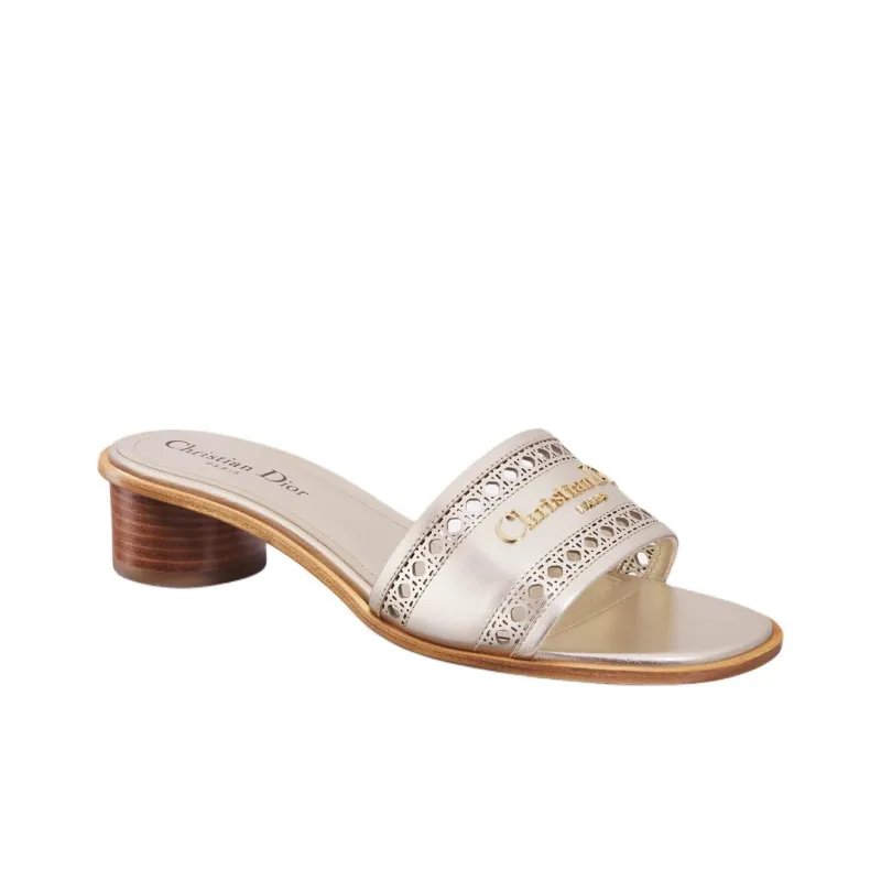 DIOR D Lane Slide Slippers 3.5cm Women's Gold-2