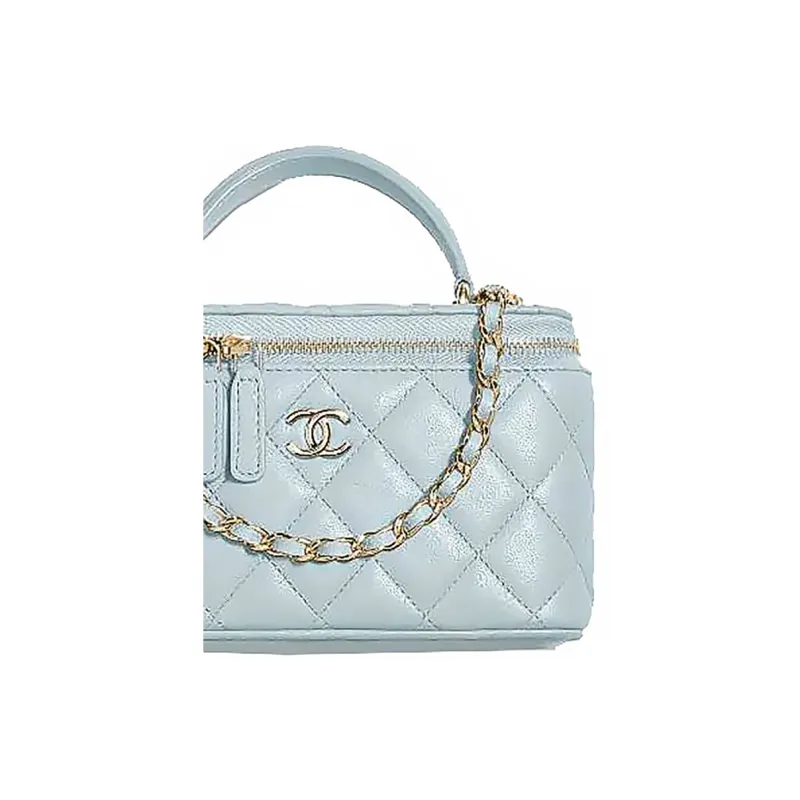 CHANEL 21K Winter Sheepskin Shoulder Bag, Crossbody Bag, Handbag Women's Baby Blue Light Blue-2