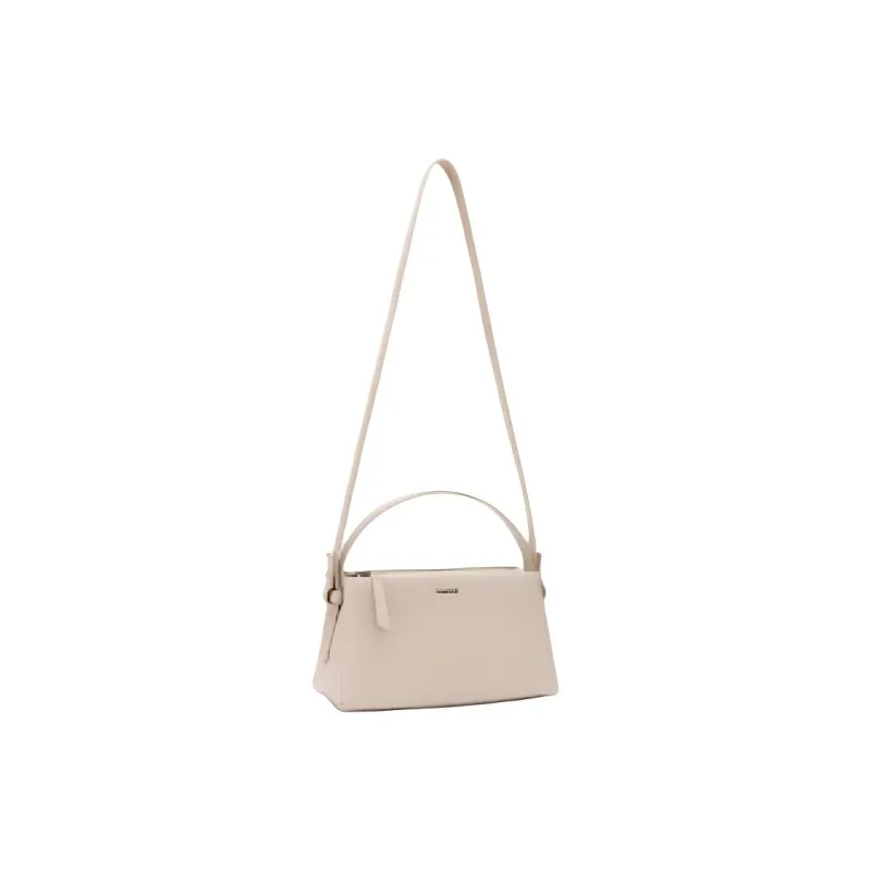 YUMCHIC Cow Leather Handbag Shoulder Bag Medium Size Women's Milk Tea Beige/Latte/Classic Black-1