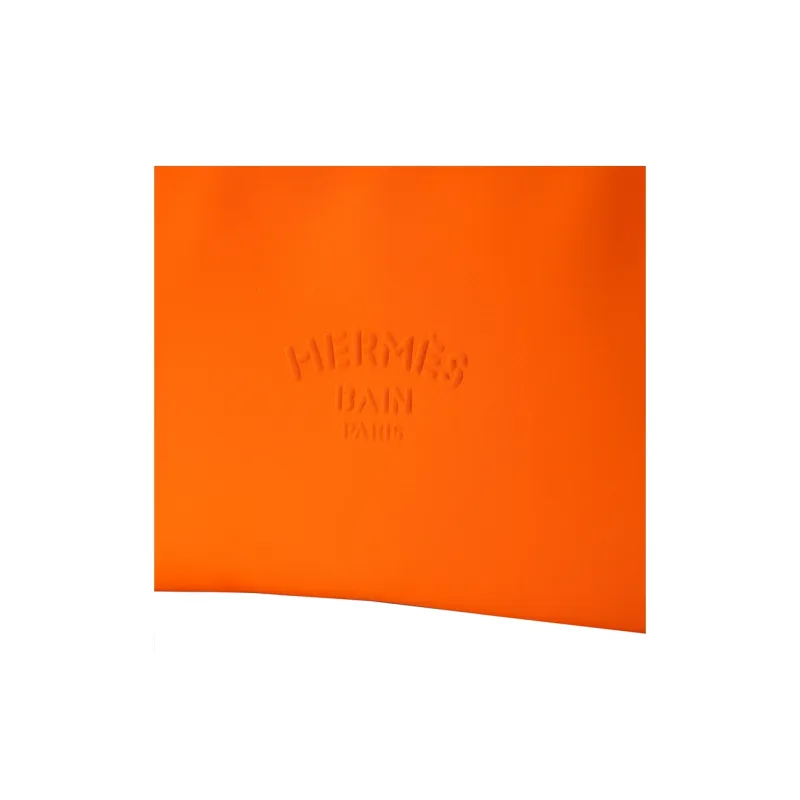 HERMES Polyamide Clutch Medium Size Women's Orange-4