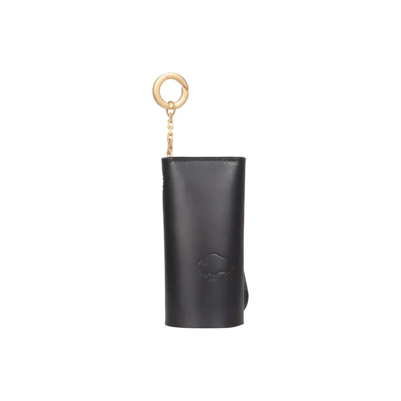 Il Bisonte Cow Leather Key Pouch Women's Black-2