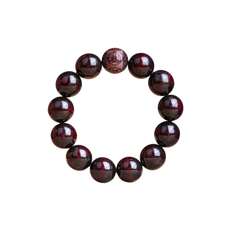 GUMUJIANG Pterocarpus Beaded Bracelet Plain Band Unisex-6