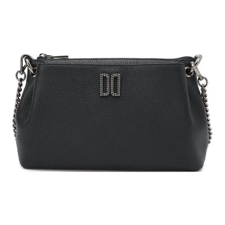 DAKS Cow Leather Crossbody Bag Shoulder Bag Women's Black-0