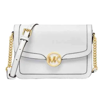 MICHAEL KORS Leida Artificial Leather Shoulder Bag, Crossbody Bag Medium Size Women's White