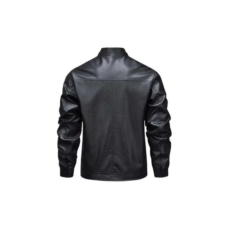 PIERRE CARDIN Leather Jacket Men's Black-1