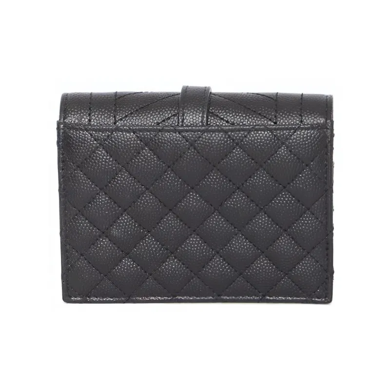 SAINT LAURENT Calfskin Wallet Women's Black-1