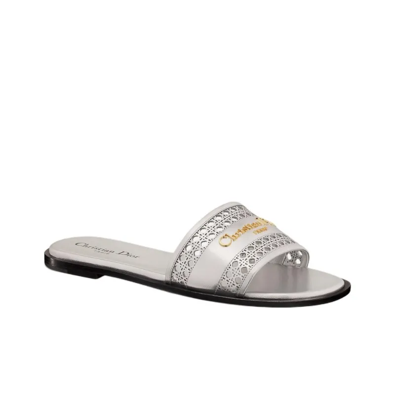 DIOR D Lane Slide Slippers Women's Silver-1