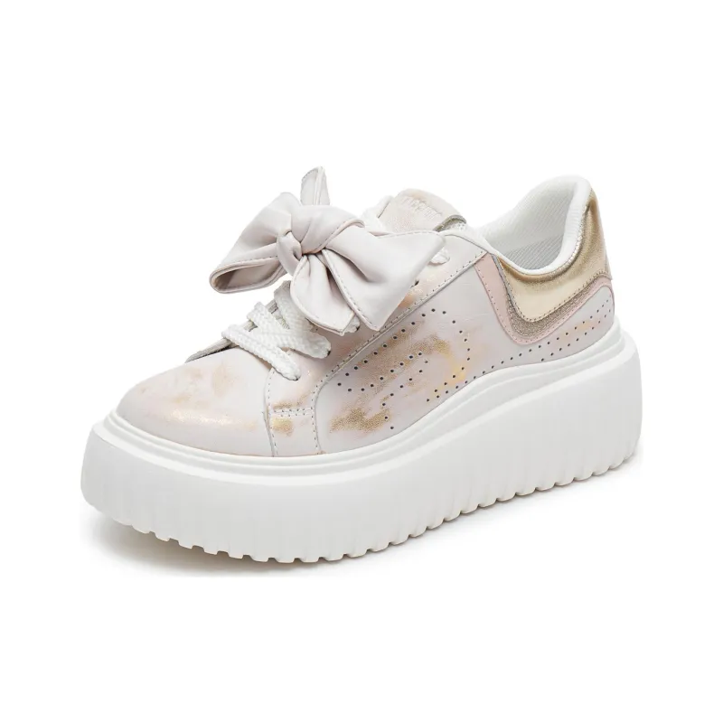 Staccato Butterfly Girlish Slip Resistant Low Top Skateboard Shoes Women's Fairy Pink-1