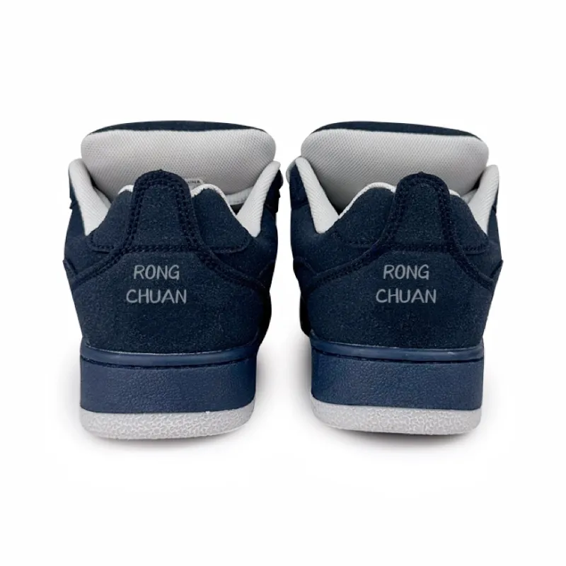 Rongchuan Anti-Slip And Wear-Resistant Lightweight Height Increasing Low-Top Skateboard Shoes Unisex Dark Blue-3