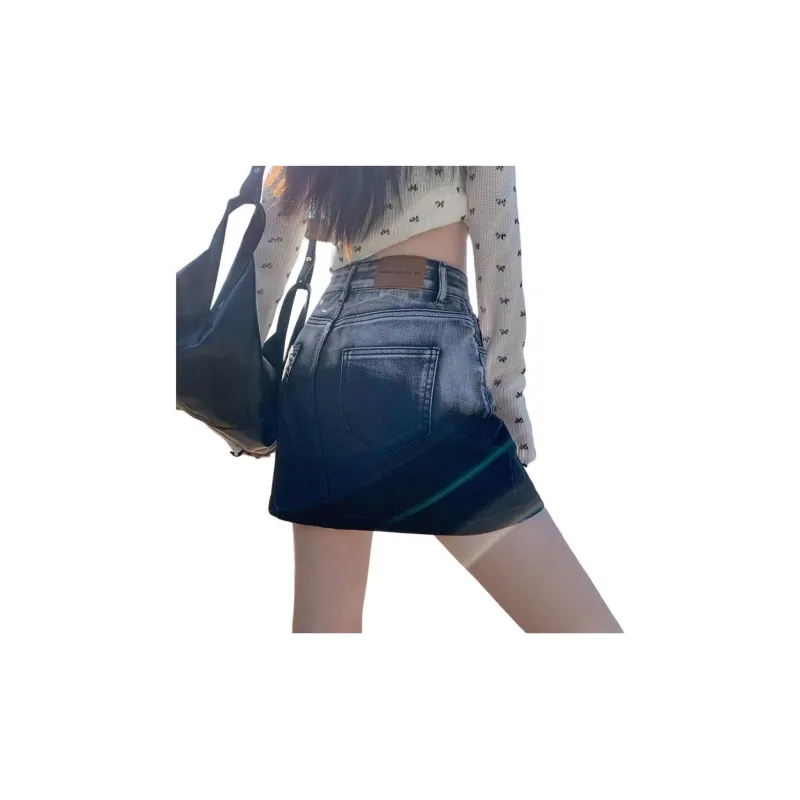 HELEH Denim Short Skirts Women's Gradient-1