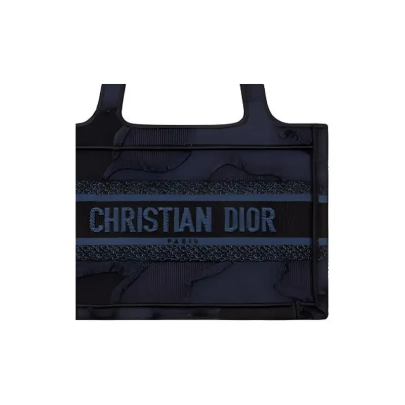 DIOR BookTote Canvas Handbag Mini Women's Blue-4