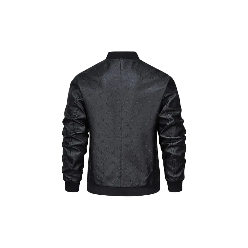 PIERRE CARDIN Leather Jacket Men's Black-1