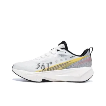 361° Wear Resistant Rebound Breathable Low Top Sprint Running Shoes Men's White Black Yellow