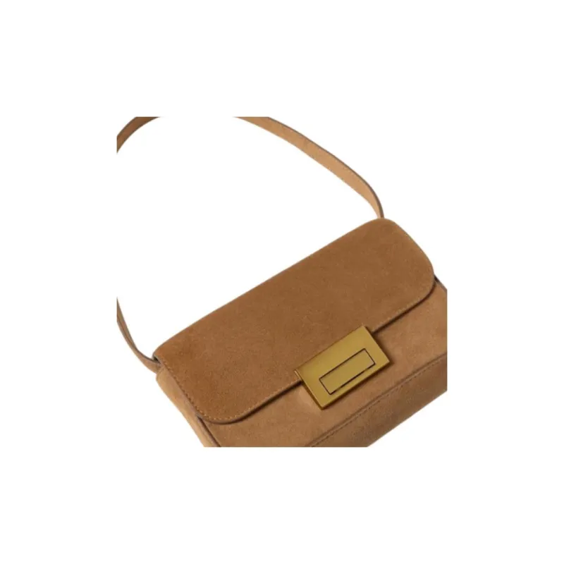 Loeffler Randall Cow Leather Shoulder Bag Medium Size Women's Dark Khaki-2