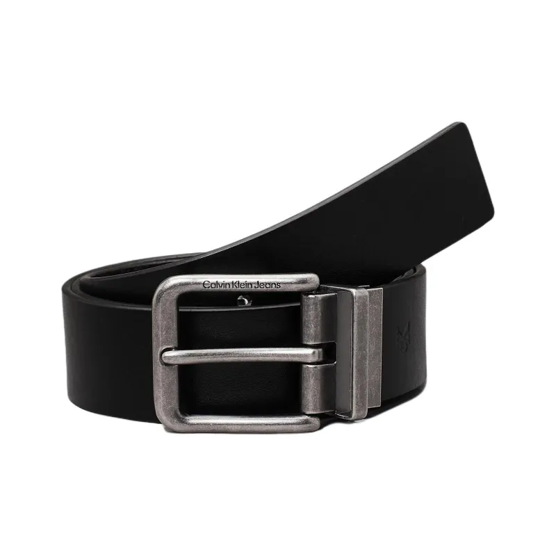 CALVIN KLEIN Leather, Metal Leather Belts Men's Black 4CM-0