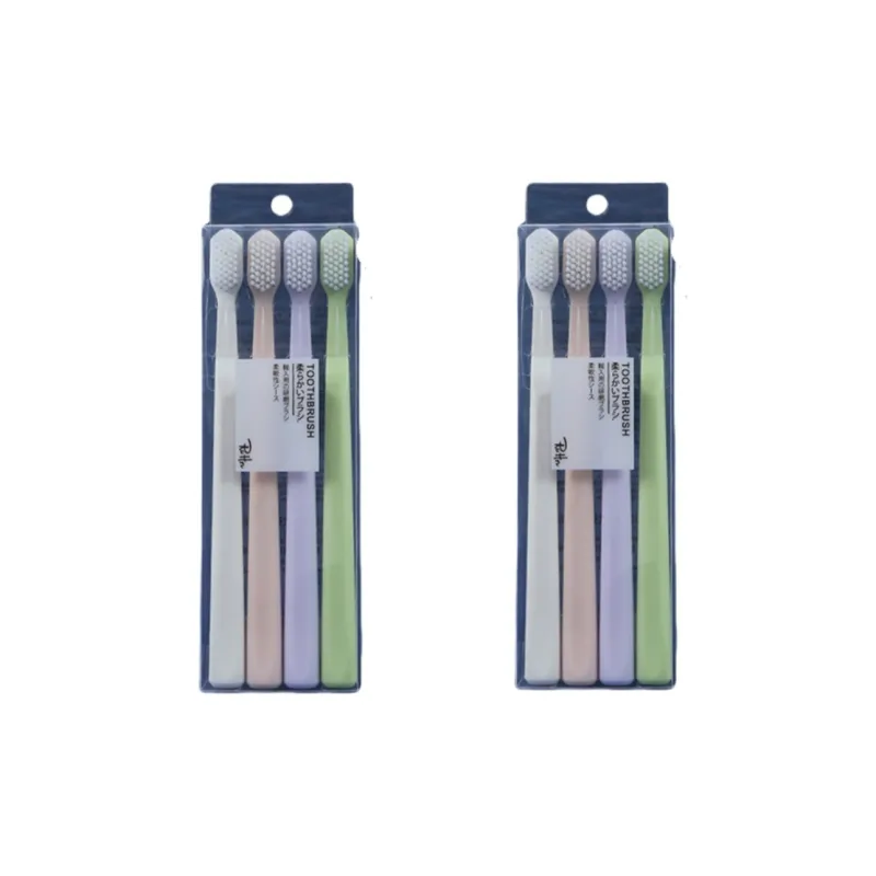 CHENYISHENG Minimalist Style Japanese Soft Bristle Toothbrush 4-Pack For Adults Matte Controller Soft Bristles-4