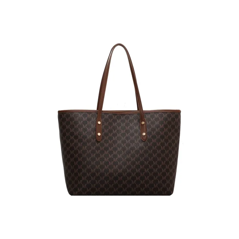 PULUWIRR PU Shoulder Bag Women's Black/Dark Brown/Beige-6