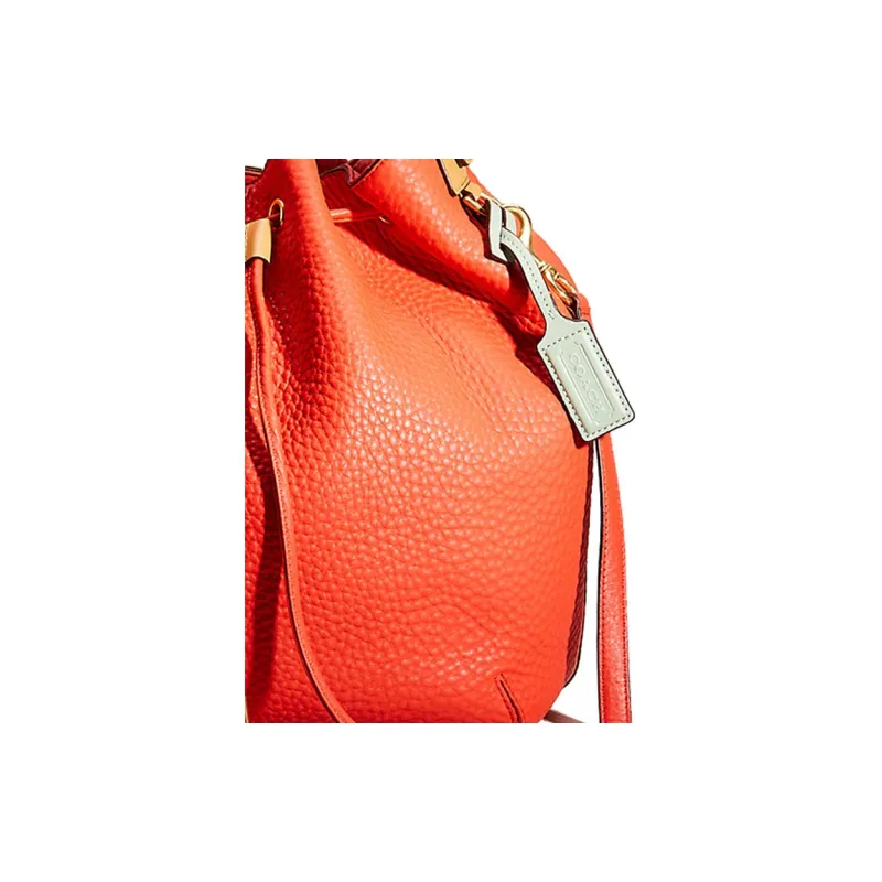 COACH Legacy Leather Bucket Bag Handbag Shoulder Bag Large Size Women's Vermilion-2