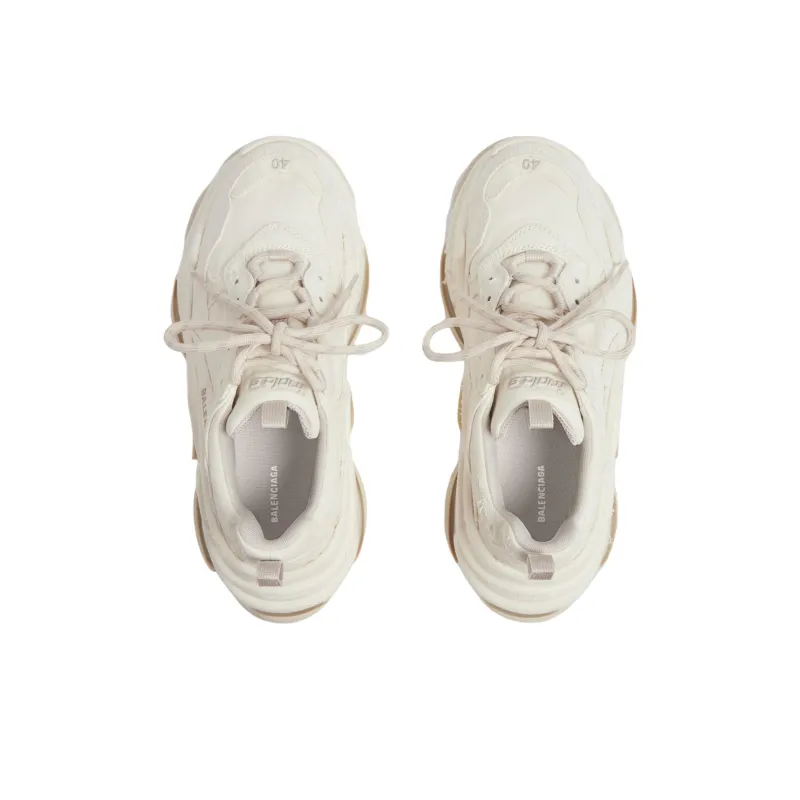 Balenciaga Triple S Low Top Chunky Sneakers Women's Ecru-4
