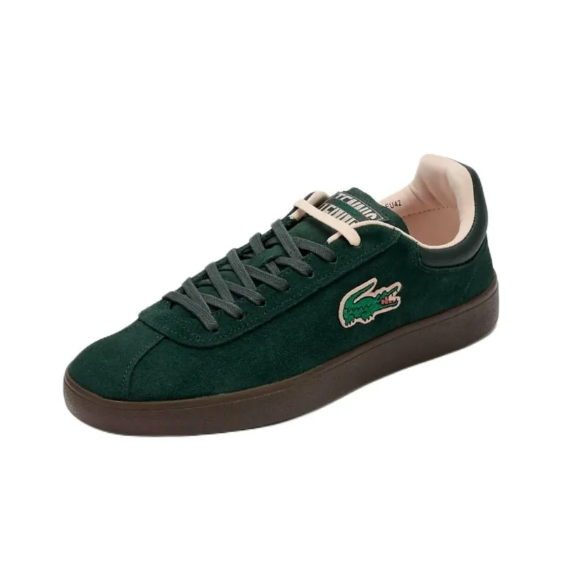 LACOSTE BASESHOT Anti Slip Wear Resistant Low Top Skateboard Shoes Men's Dark Green-1