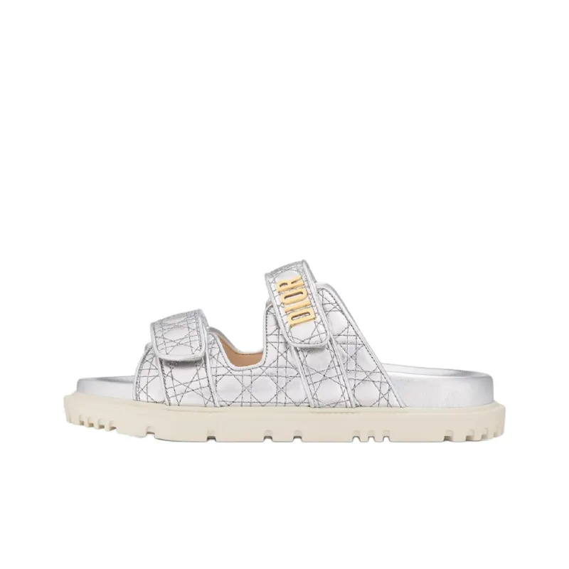 DIOR DiorAct Slip-Resistant Slide Slippers Women's Silver-0