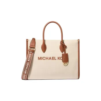 MICHAEL KORS Mirella Fabric One Shoulder Handbag Medium Size Women's Natural