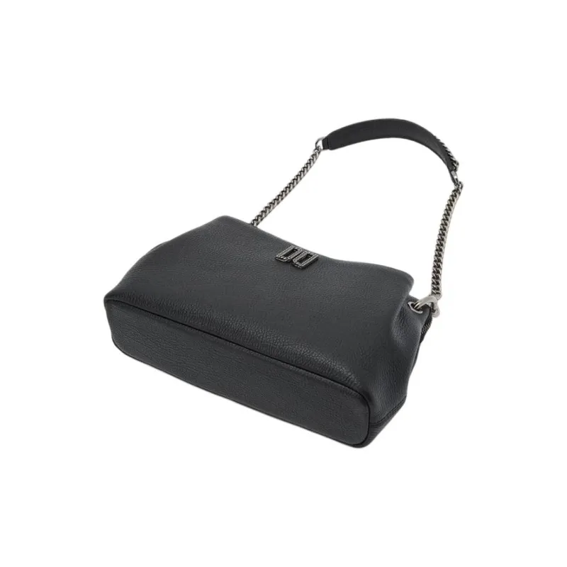 DAKS Cow Leather Crossbody Bag Shoulder Bag Women's Black-3