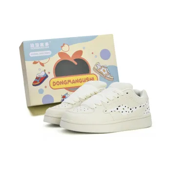 Anime Story Anti Slip Wear Resistant Lightweight Breathable Low Top Skateboard Shoes Women's Ice Cream Color