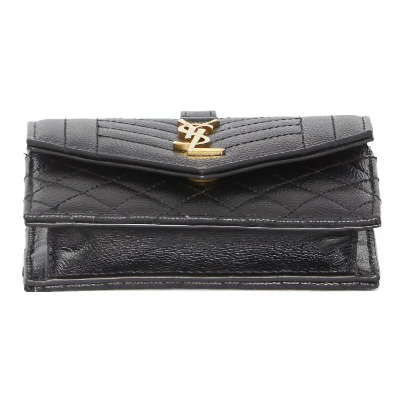 SAINT LAURENT Calfskin Wallet Women's Black-2