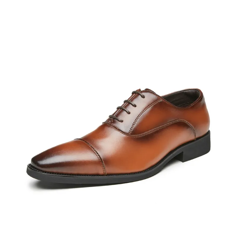 Kaltendin Vintage Business Casual Wedding Groomsmen Cow Leather Dress Shoes Men's-11