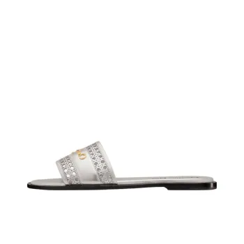 DIOR D Lane Slide Slippers Women's Silver