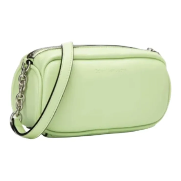 CALVIN KLEIN Synthetic Material Cylinder Bag Shoulder Bag Crossbody Bag Medium Size Women's Light Green-1