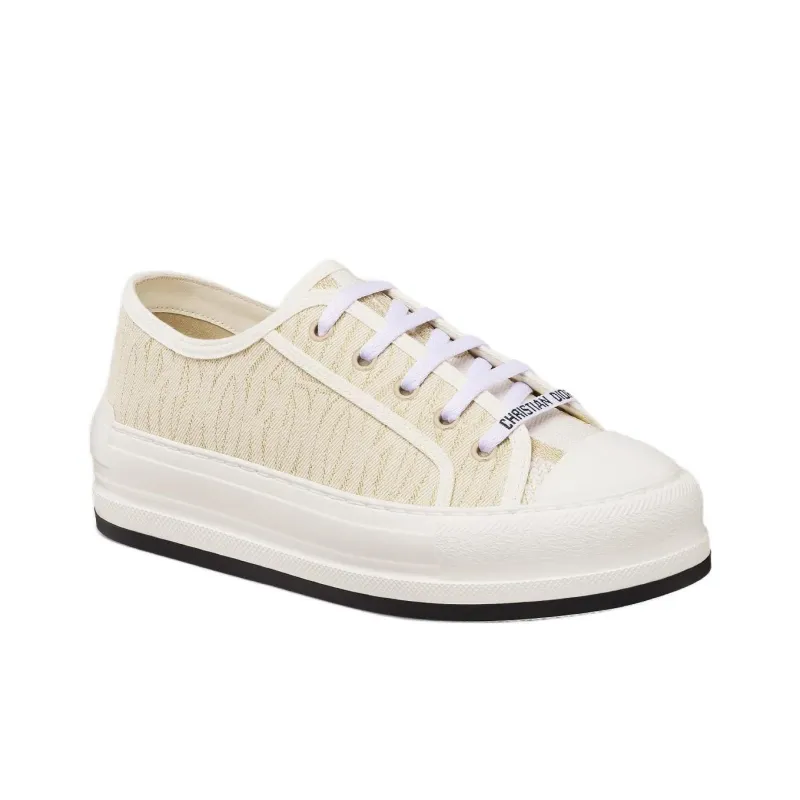 DIOR Walk'n'Dior Low Top Canvas Shoes Women's Gold-2