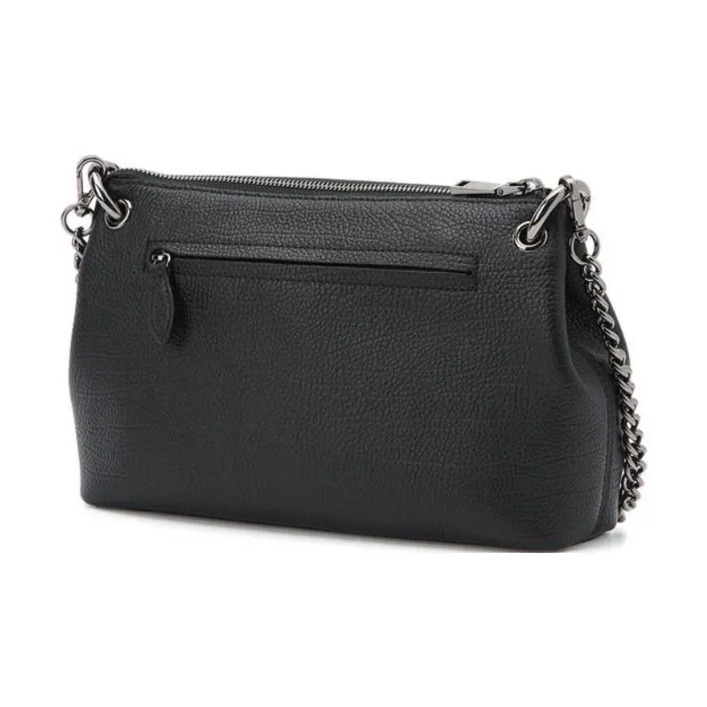 DAKS Cow Leather Crossbody Bag Shoulder Bag Women's Black-4
